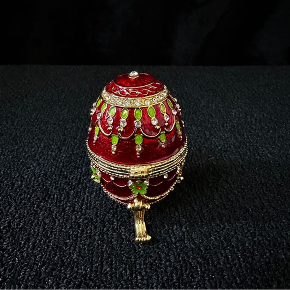 Hand Painted Enamel Decorative Egg - Picture 2 of 10